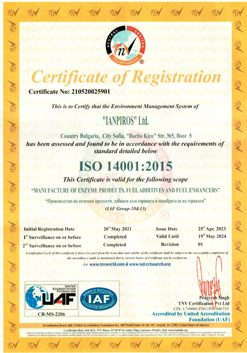 ELFUEL ISO1 сертификат